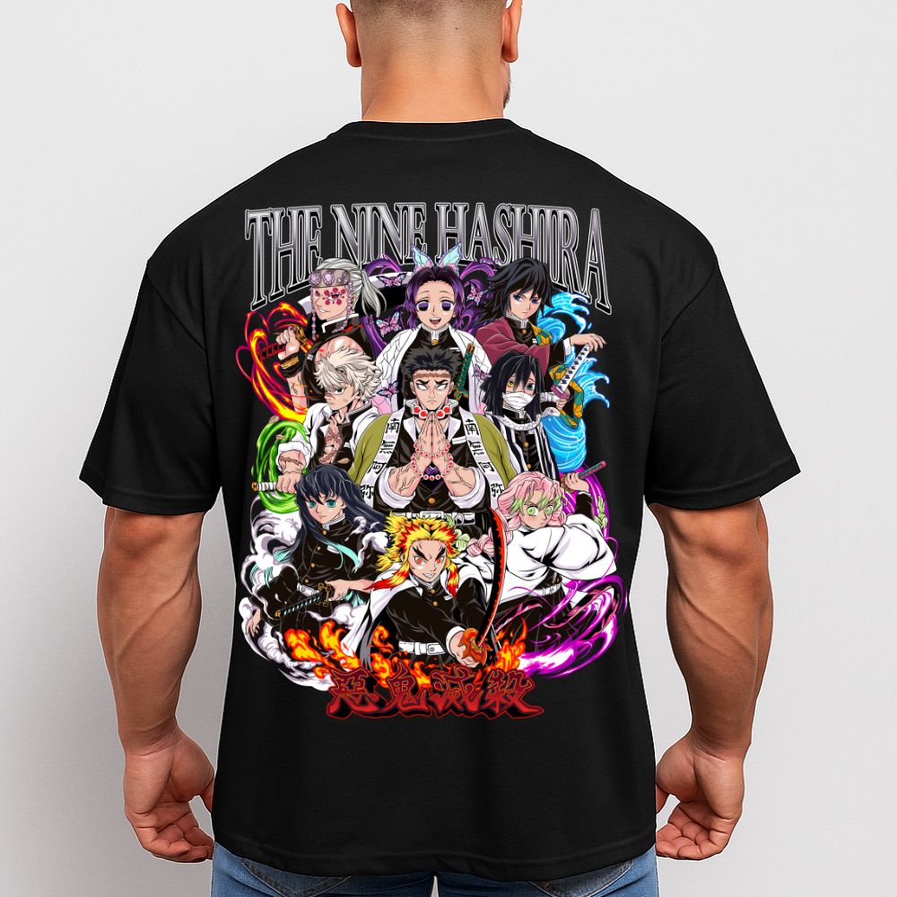 Nine Hashira (Backprint) - Oversized Shirt