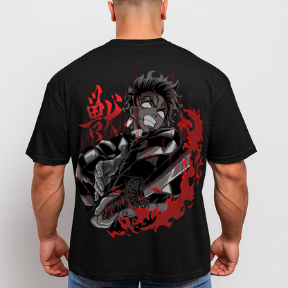Tanjiro Rage (Backprint) - Oversized Shirt