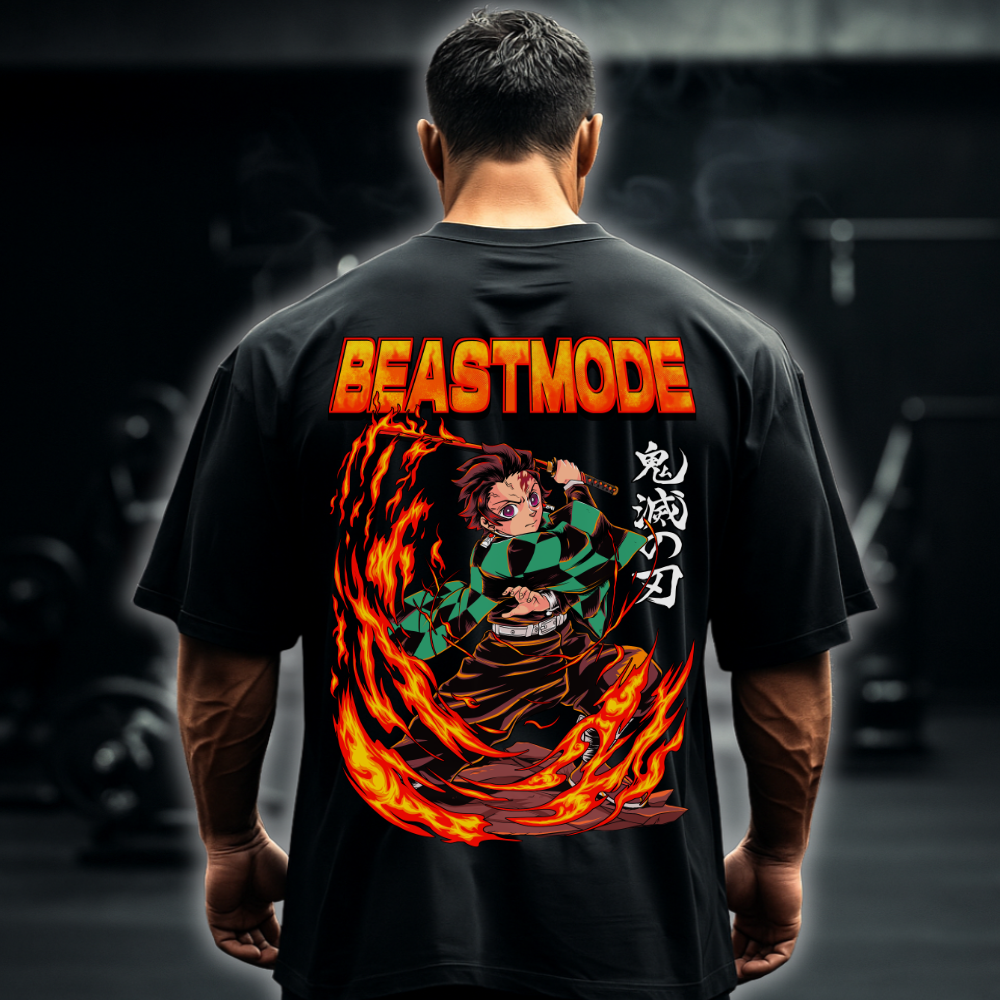 Tanjiro Beastmode (Backprint) - Oversized Shirt