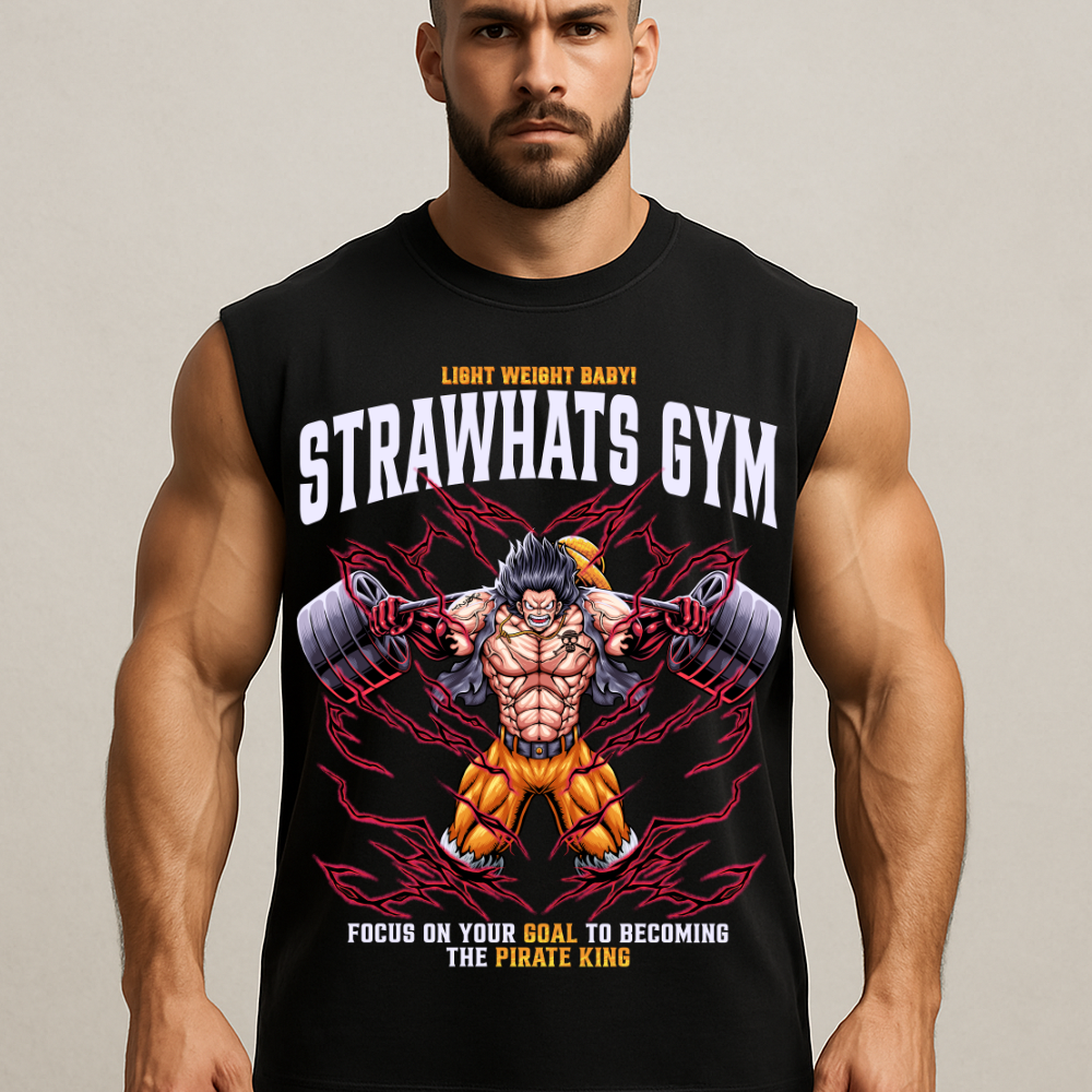 Strawhats Gym - Sleeveless Oversized Tee